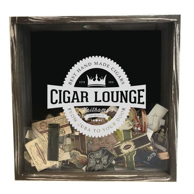 Personalized Acid Wash Cigar Band Shadow Box - Cigar Lounge