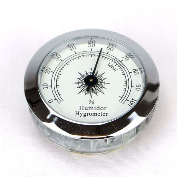 HygroSet Analog Hygrometer HYG-75S Polished Silver Finish Hygrometer